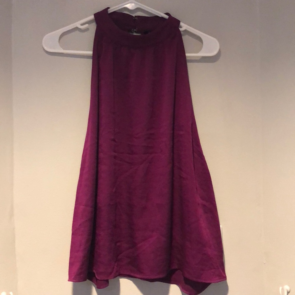 Silky purple high neck top